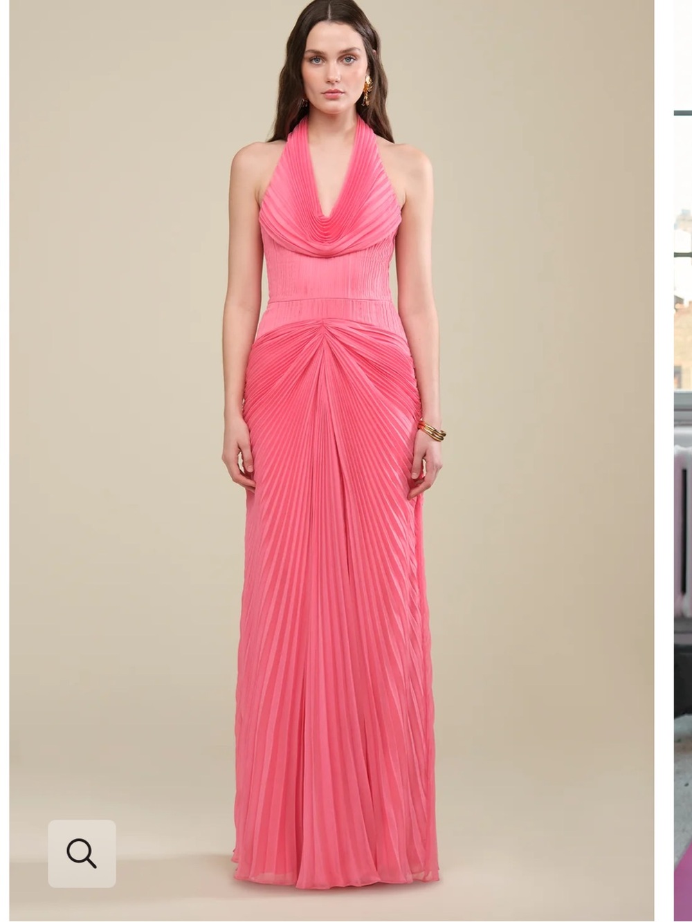 Amur enly pleated gown